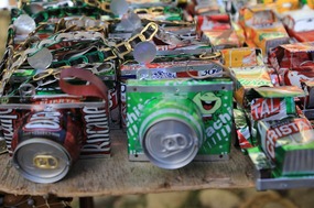 Made out of local beer & cola cans