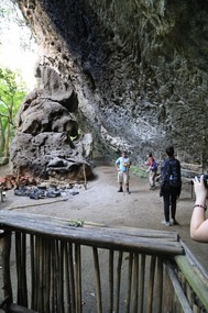 Overhanging rock provided shelter for the fire pit