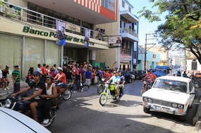 Another queue outside a bank