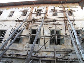 Bamboo scaffolding