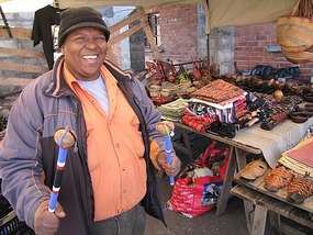 Simon who carved my rosewood & kudu bone souvenirs