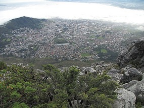 Cape Town CBD shrouded in sea mist