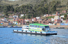 Crossing at the narrowest point on the lake