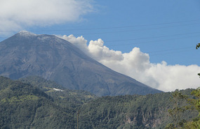 Not clouds but volcano plume drfiting
