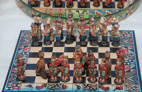 Spanish and Inca chess pieces