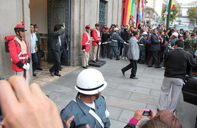 ... waving to the crowds