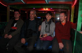 Dirk, John, Lilly & Roger in the Party Truck