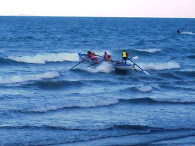 Surf boat in action