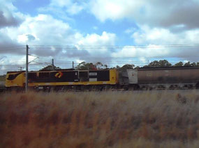 Electric loco hauling coal