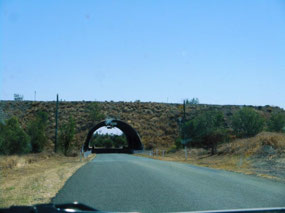 Road tunnel under mine road