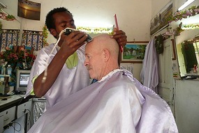 Richard gets a hair cut