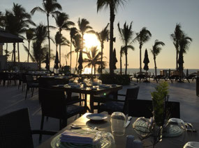 set-up du resto pour admirer le coucher du soleil