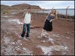 ec Noelle and Howard with the first footprints...