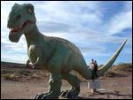 ey Me and Howard on the plastic dinosaur