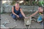 Me and Chris petting a cheetah