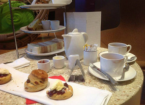 Finally...Afternoon tea in Virgin's Clubhouse