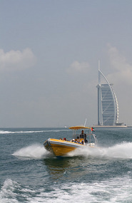 Speeding away from the Burj Arab