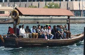 A typical abra across the Dubai creek
