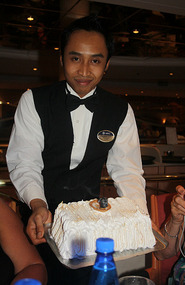 Mohammed with our baked alaska
