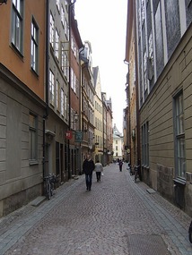A narrow street in Gamla Stan