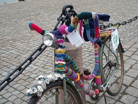 A Swedish bicycle with knitted fittings!