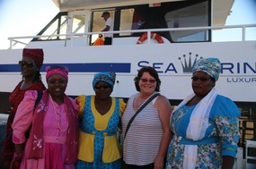 Roisin with some of the colourful ladies
