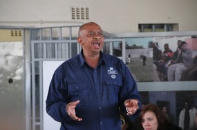 Sparks, our guide around Robben Island prison