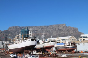 The local ship yard in Cape Town
