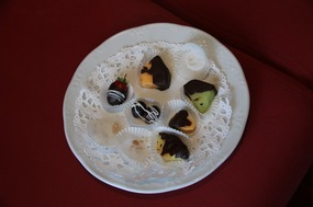 Chocolate dipped fruit- or what's left of them!!