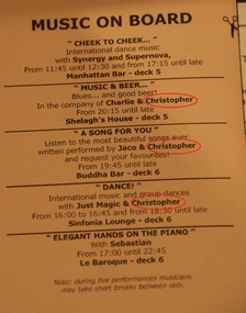 Christopher's gigs!!