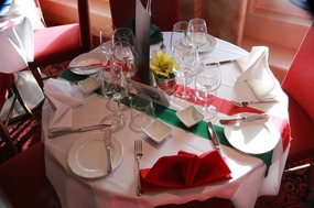 The table's set for Italian evening