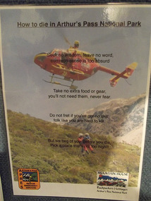 poster - how to die in arthurs pass