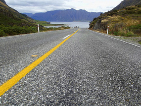 Road view on way to Wanaka
