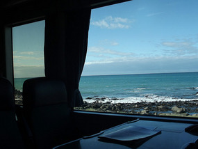 view from Coastal Pacific train