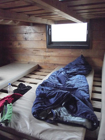 hut - my sleeping bag