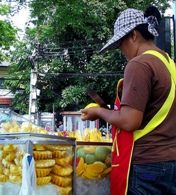 street seller - bag of fresh mango for 40p