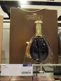 £2200 bottle of martel at heathrow
