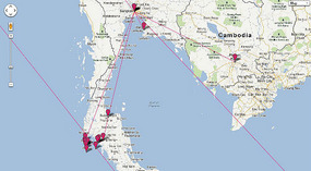 My travels - thailandCambodiaMap