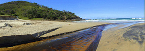 Amazing stream going into sea at sunshine beach