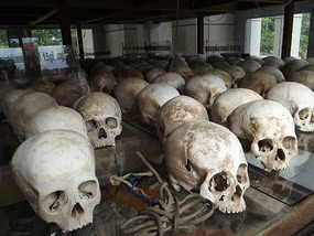 Choeung EK killing field - skulls Monument tower