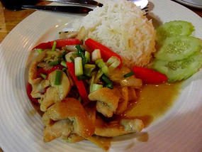 My chicken ginger thai meal...yum