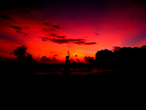 sunset west Rai Leh beach