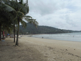 kamala beach, raining and empty