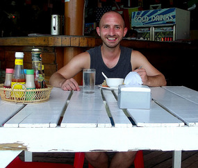 me enjoying thai lunch