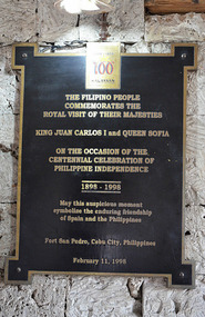 Placa en la entrada del Fuerte San Pedro