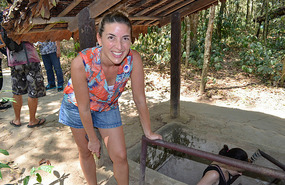 Vicky feliz de haber podido salir del tunel!