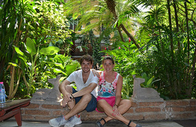 En el estanque de la casa de Jim Thompson