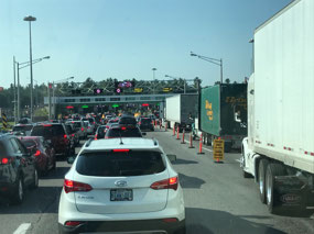 Border crossing north of Watertown, NY into CA