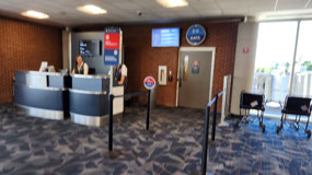 There's our flight on the board