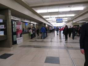 Inside--it's early; not much crowd yet